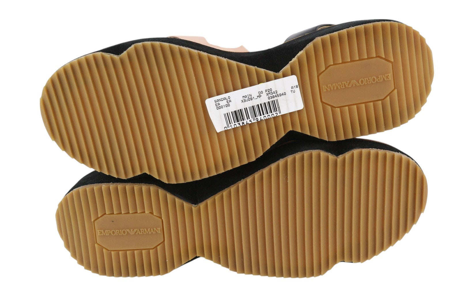 EMPORIO ARMANI X3U091 Women Sandals EU37 Black Patent Leather Platform RRP€260