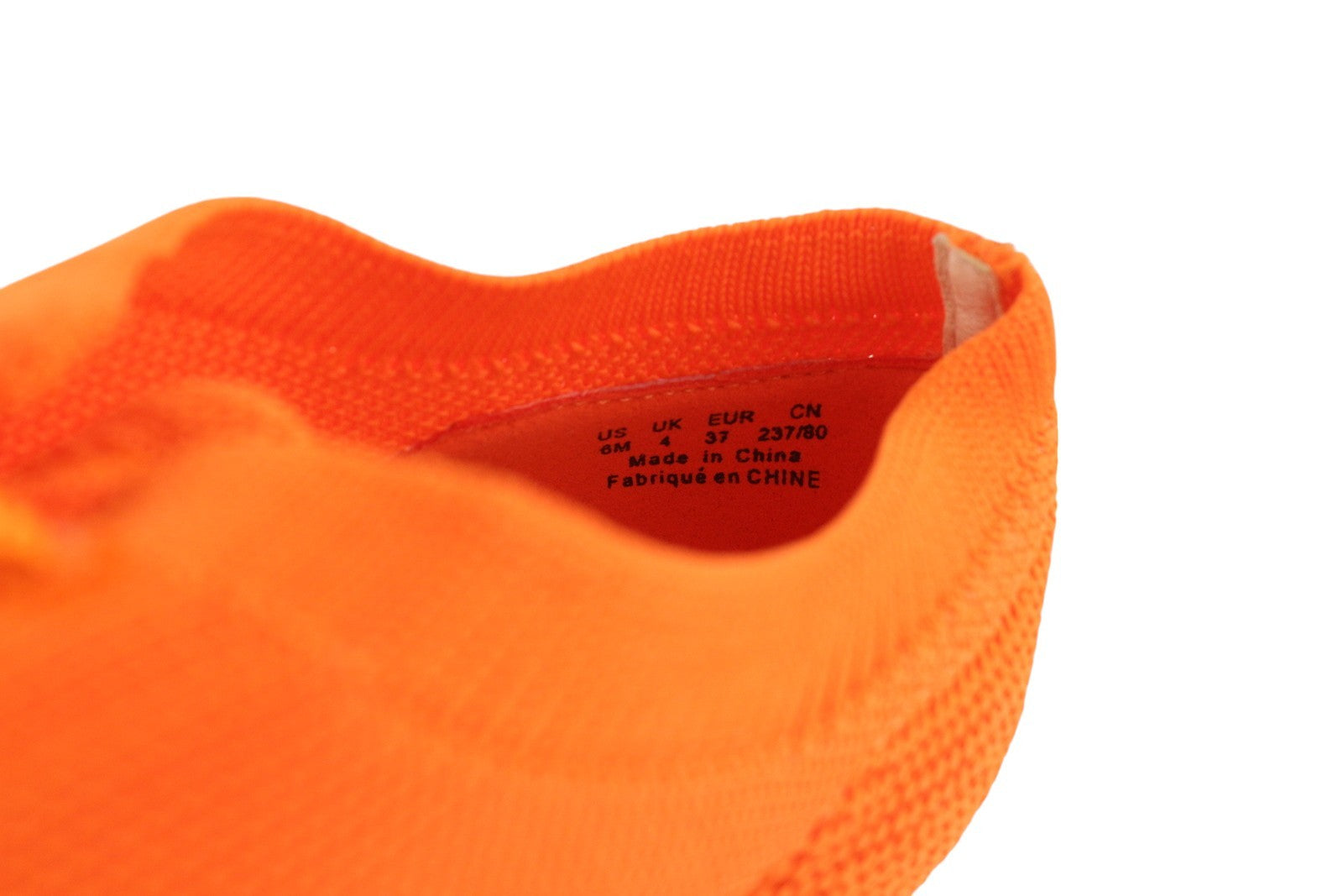 EMPORIO ARMANI X3C148 Women Sneakers EU37 Orange Low Top Lace Up Knitted Flat