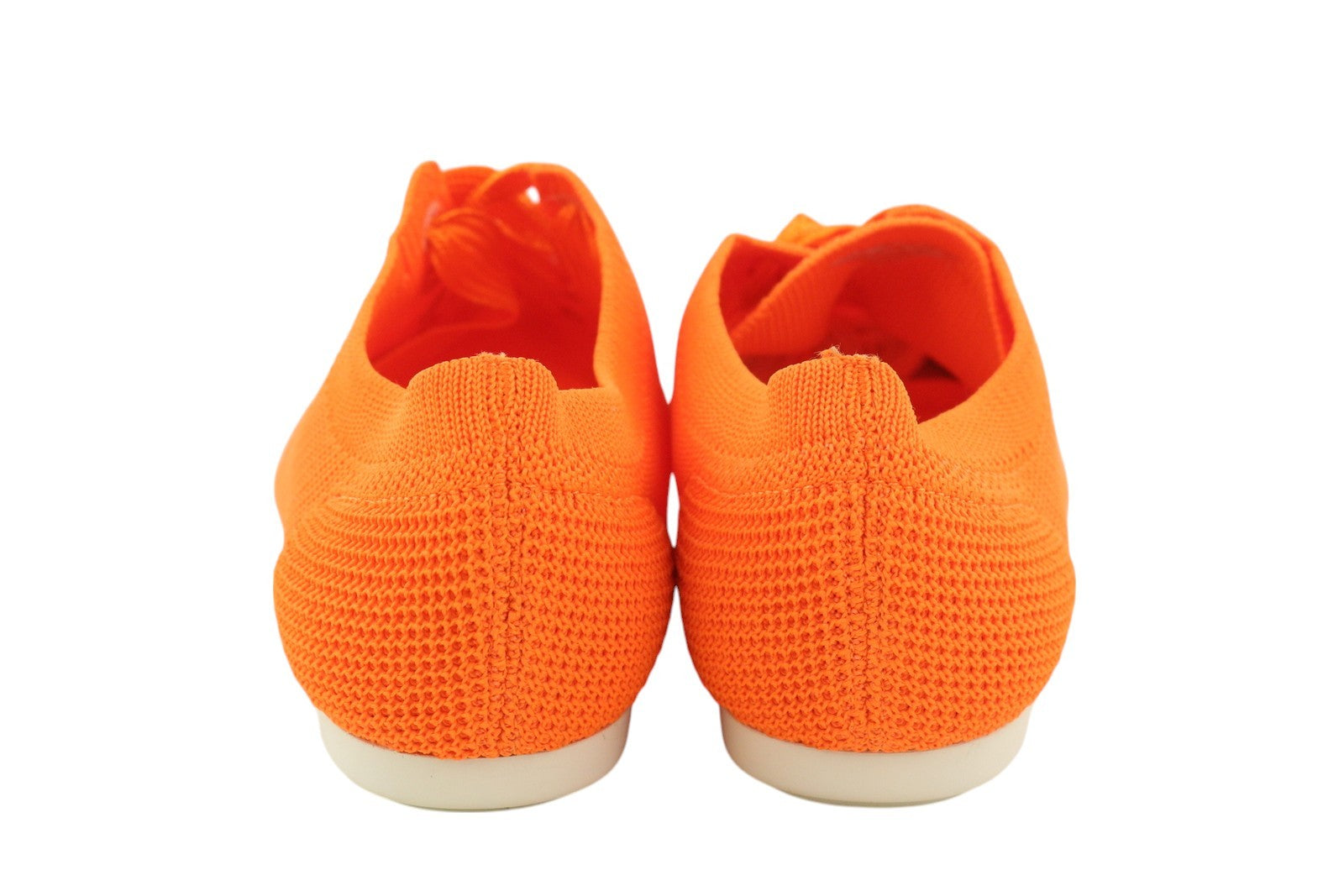 EMPORIO ARMANI X3C148 Women Sneakers EU37 Orange Low Top Lace Up Knitted Flat