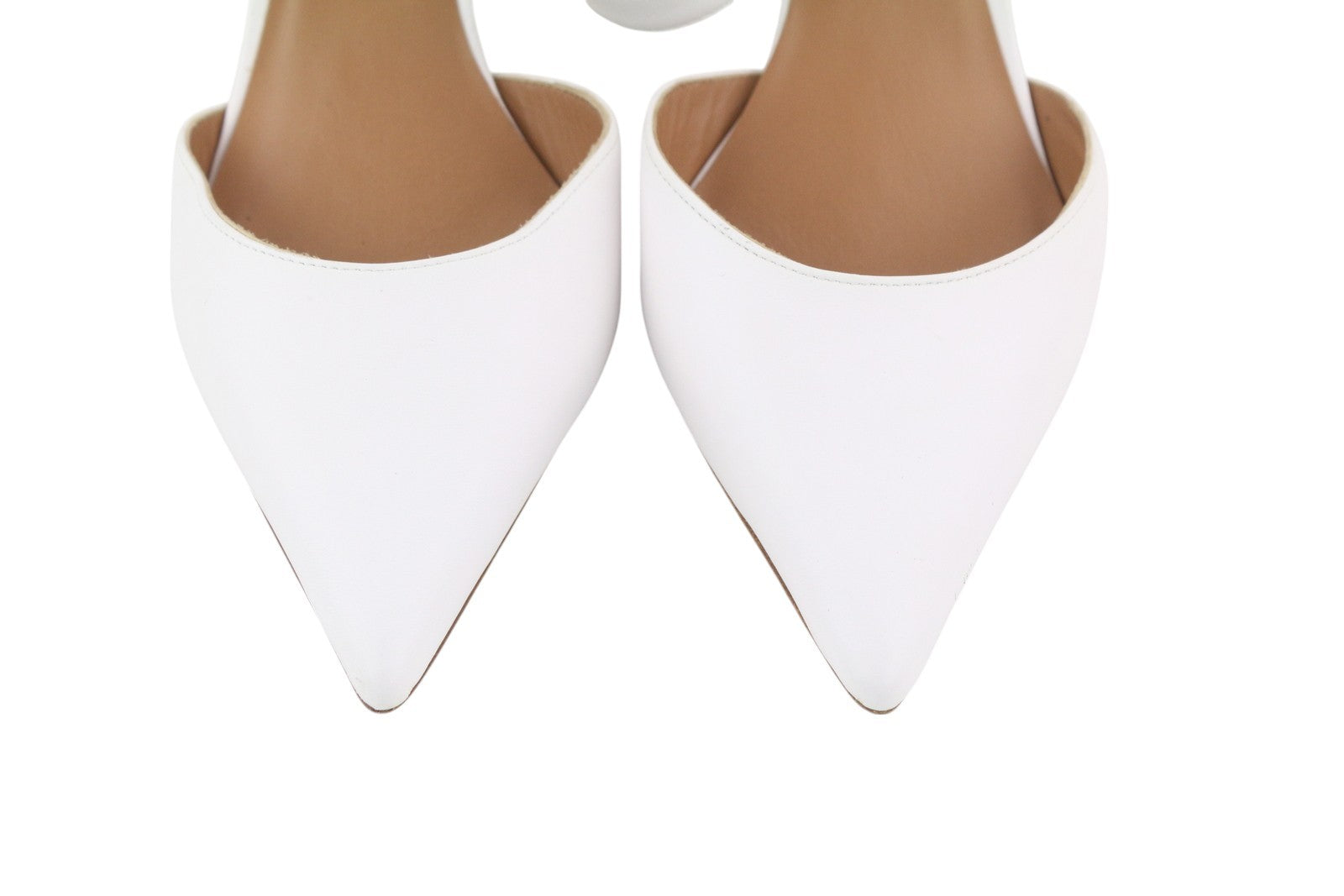 EMPORIO ARMANI X3E378 Women Heels EU37 White Leather Decollete Slip On Pointed