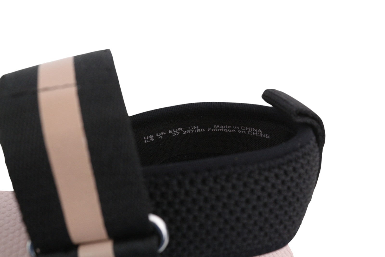 EMPORIO ARMANI Women Sandals EU37 Pink Black Chunky Platform Open Toe Flats