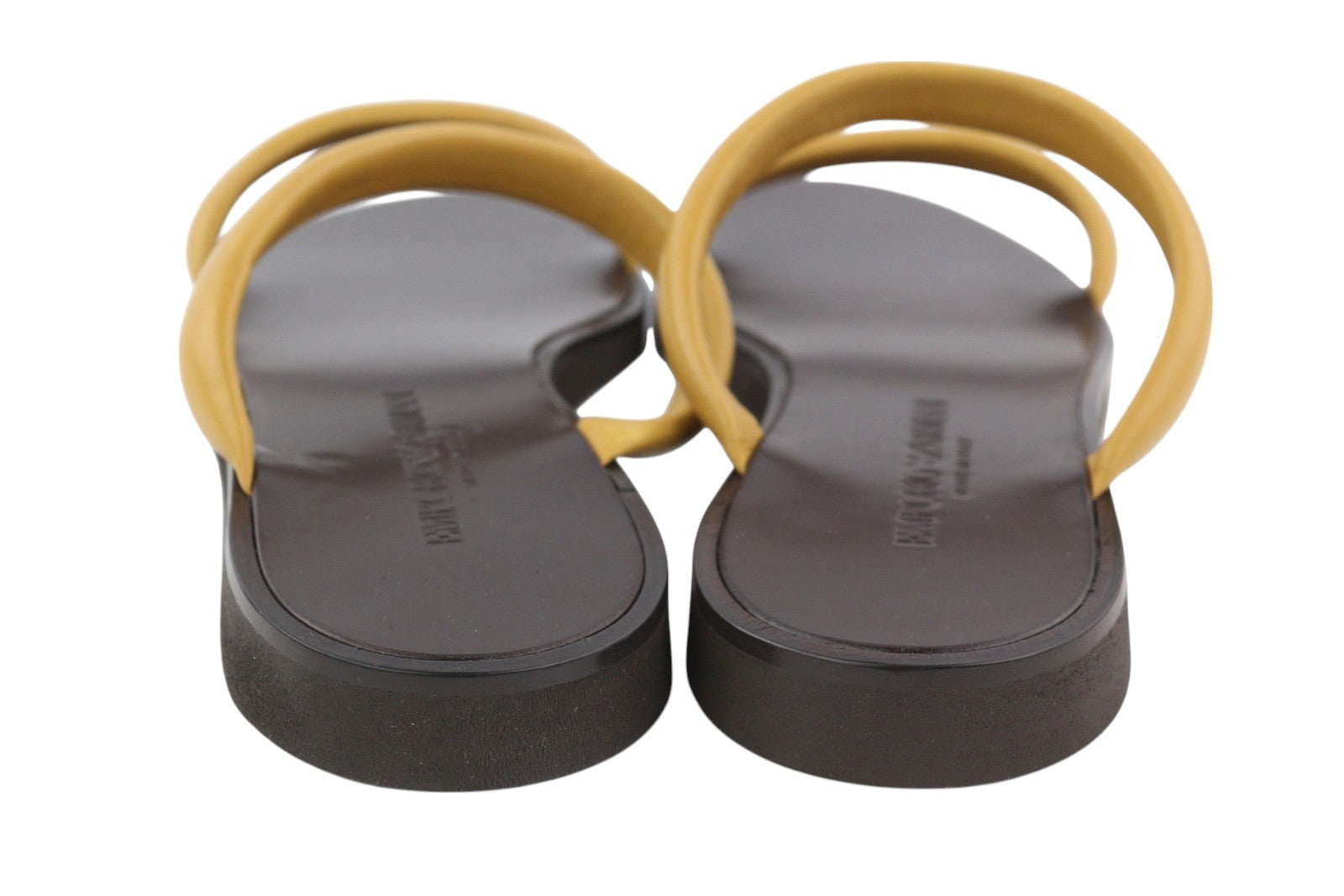 EMPORIO ARMANI X3P739 Women Sandals EU37 Beige Leather Flats Slip On RRP€129