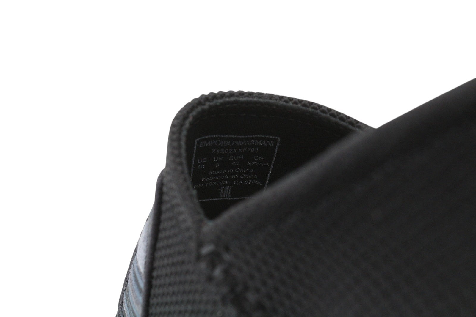 EMPORIO ARMANI X4S023 Men Shoes EU43 Black Slip On Espadrilles Patches RRP€269