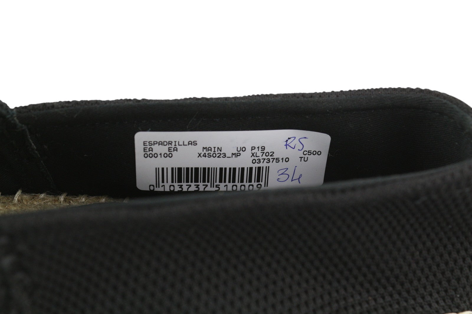 EMPORIO ARMANI X4S023 Men Shoes EU43 Black Slip On Espadrilles Patches RRP€269