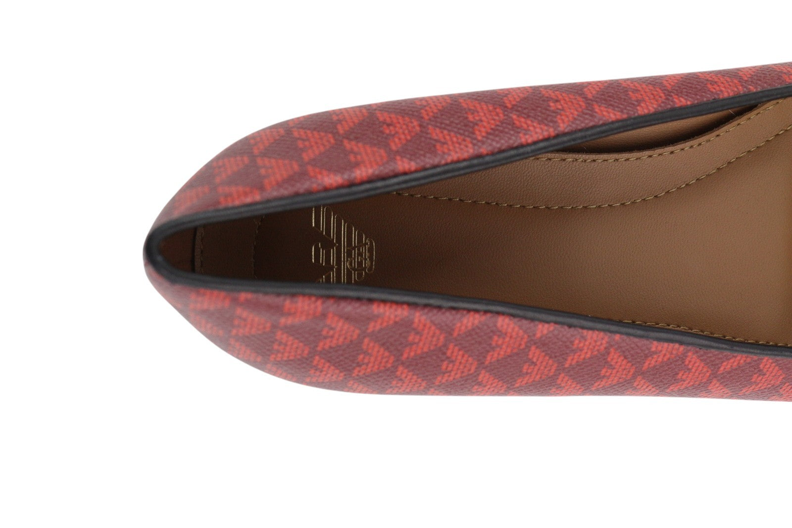 EMPORIO ARMANI X3D236 Women Flats EU37 Red Leather Ballerina Bow Detail RRP€199