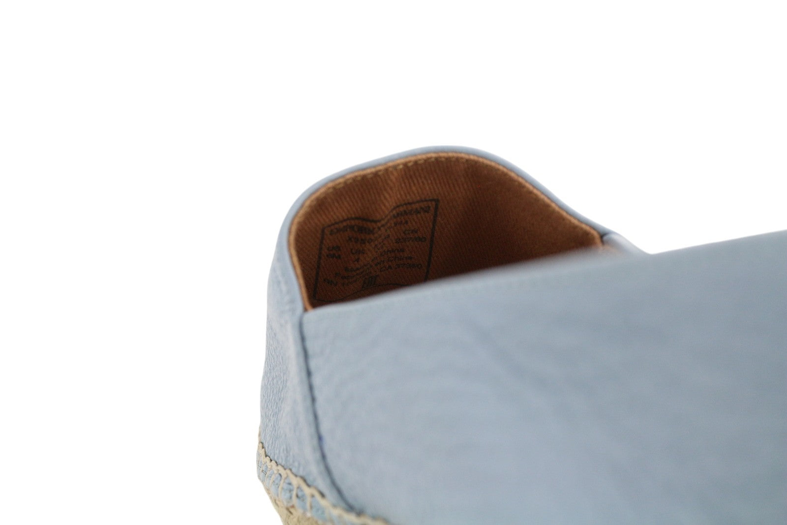 EMPORIO ARMANI X35025 Women Flats EU37 Light Blue Leather Espadrilles Slip On