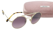 MIU MIU 52V Women Sunglasses OS Oval Animal Print Frame Rhinestones RRP€310