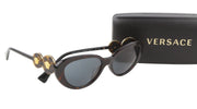 VERSACE 4433 Women Sunglasses OS Dark Brown Animal Print Tinted Cat-Eye RRP$437