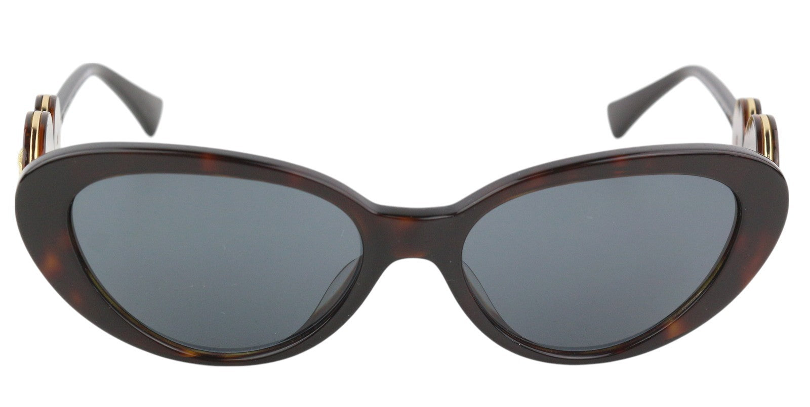 VERSACE 4433 Women Sunglasses OS Dark Brown Animal Print Tinted Cat-Eye RRP$437