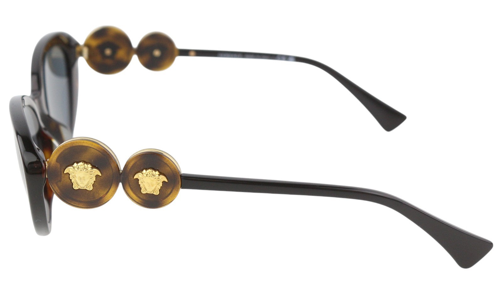 VERSACE 4433 Women Sunglasses OS Dark Brown Animal Print Tinted Cat-Eye RRP$437