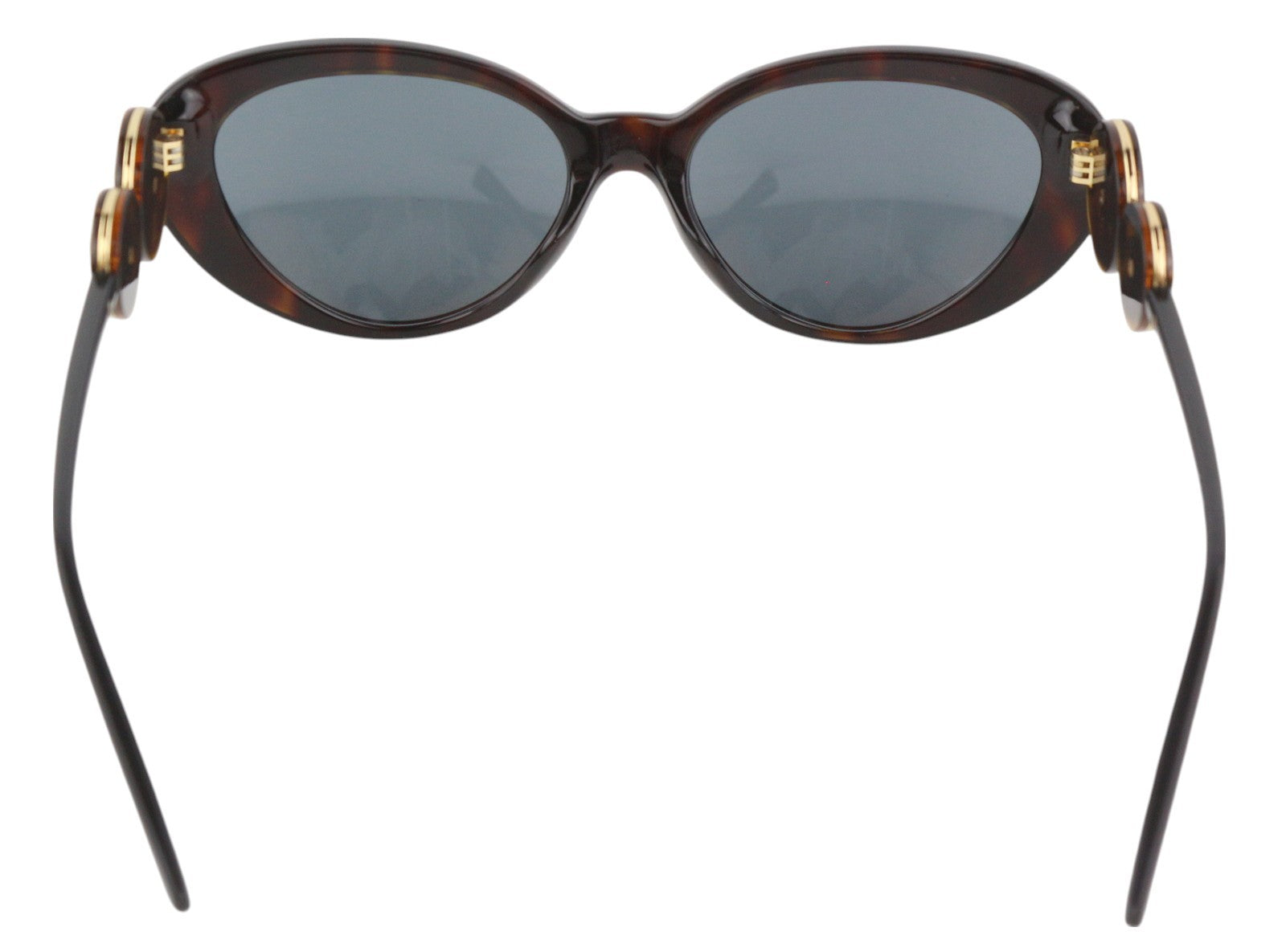 VERSACE 4433 Women Sunglasses OS Dark Brown Animal Print Tinted Cat-Eye RRP$437