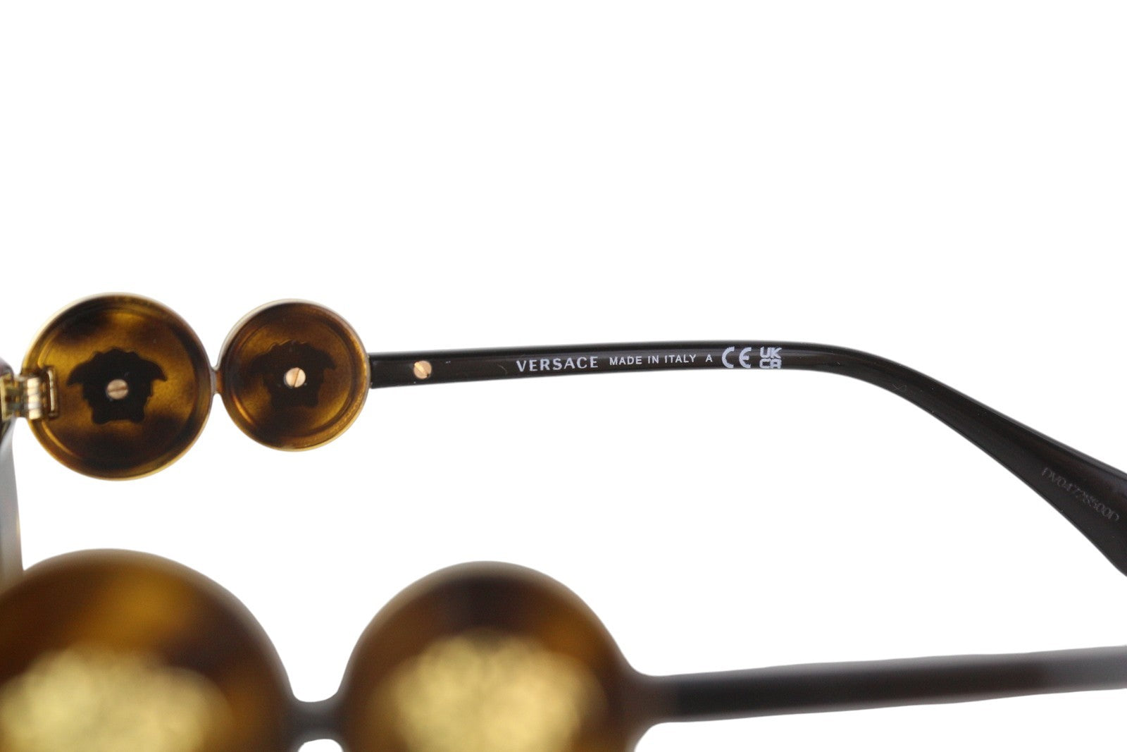 VERSACE 4433 Women Sunglasses OS Dark Brown Animal Print Tinted Cat-Eye RRP$437