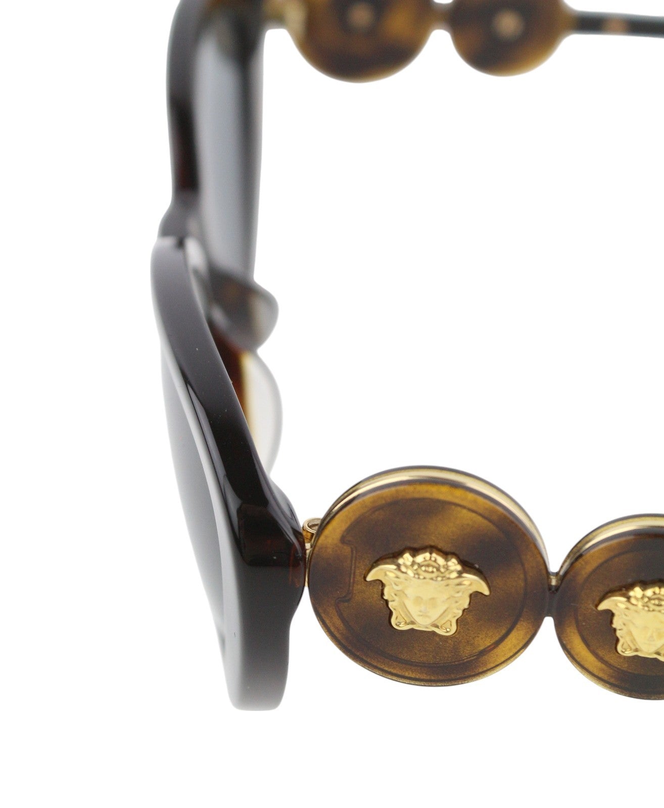 VERSACE 4433 Women Sunglasses OS Dark Brown Animal Print Tinted Cat-Eye RRP$437