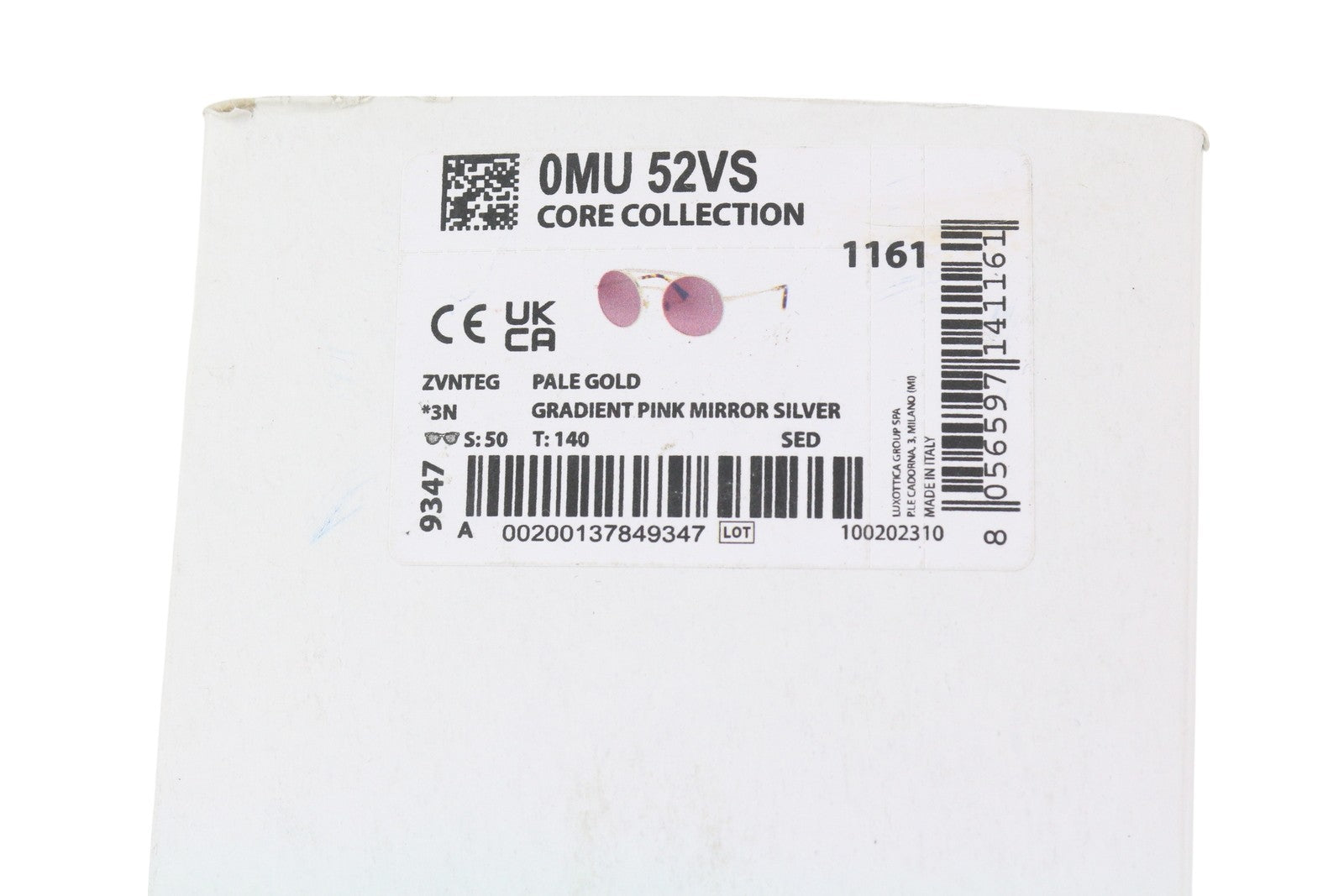 MIU MIU 52V Women Sunglasses OS Oval Shiny Gold Tone Frame Rhinestones RRP€310