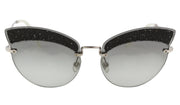 MIU MIU 58T Women Sunglasses OS Siler Tone Shiny Details Tinted Cat Eye RRP€300