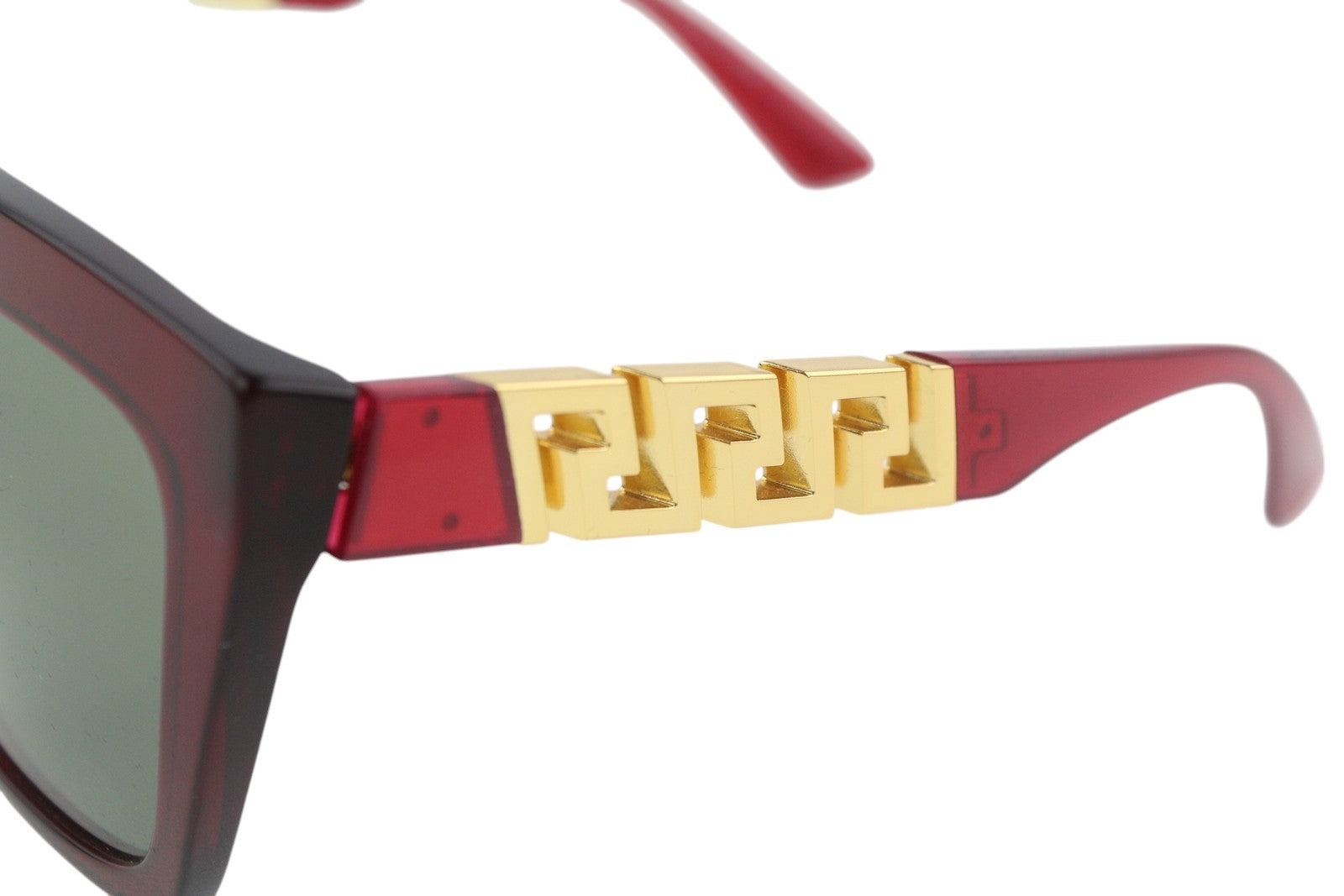 VERSACE 4418 Women Sunglasses OS Red Tinted Gold Tone Details Square RRP€299