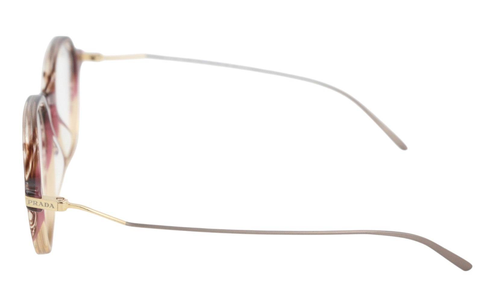 PRADA 0PR07YV Men Eyeglasses OS Brown Patterned Ovel Demo Lens Logo RRP€431