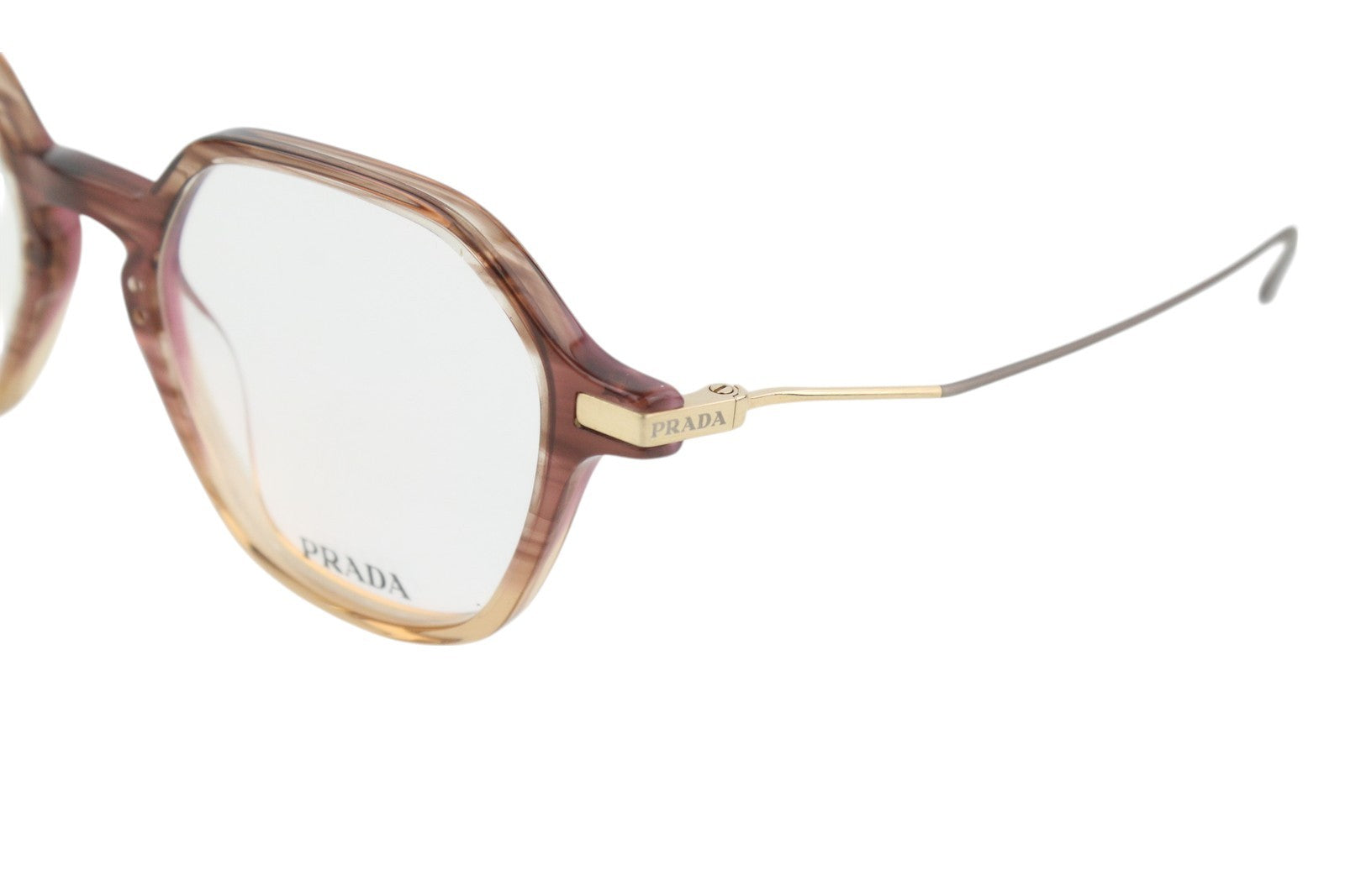 PRADA 0PR07YV Men Eyeglasses OS Brown Patterned Ovel Demo Lens Logo RRP€431