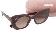 MIU MIU 06X Women Sunglasses OS Burgundy Square Tinted Logo Casual RRP€289