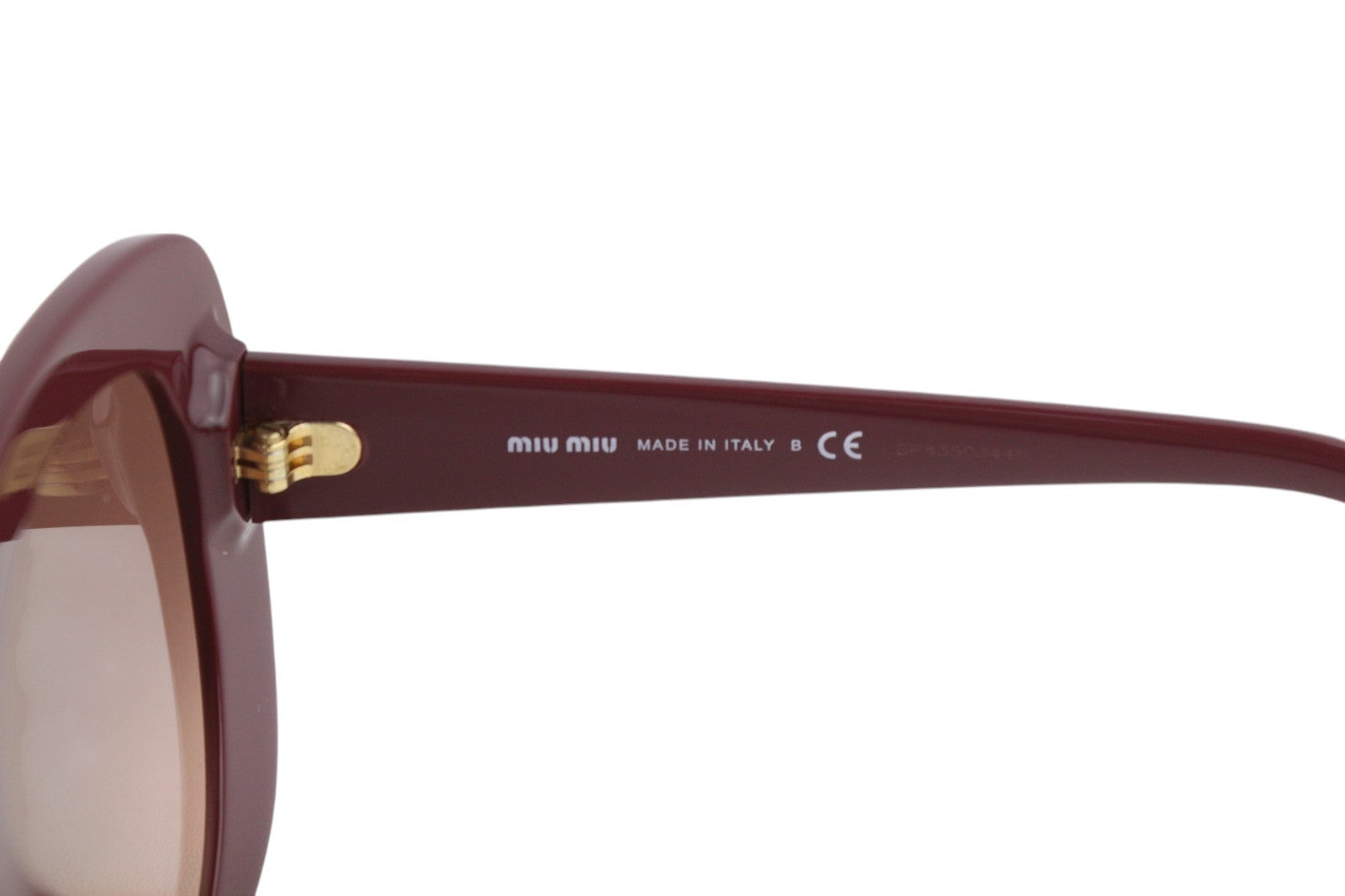 MIU MIU 06X Women Sunglasses OS Burgundy Square Tinted Logo Casual RRP€289