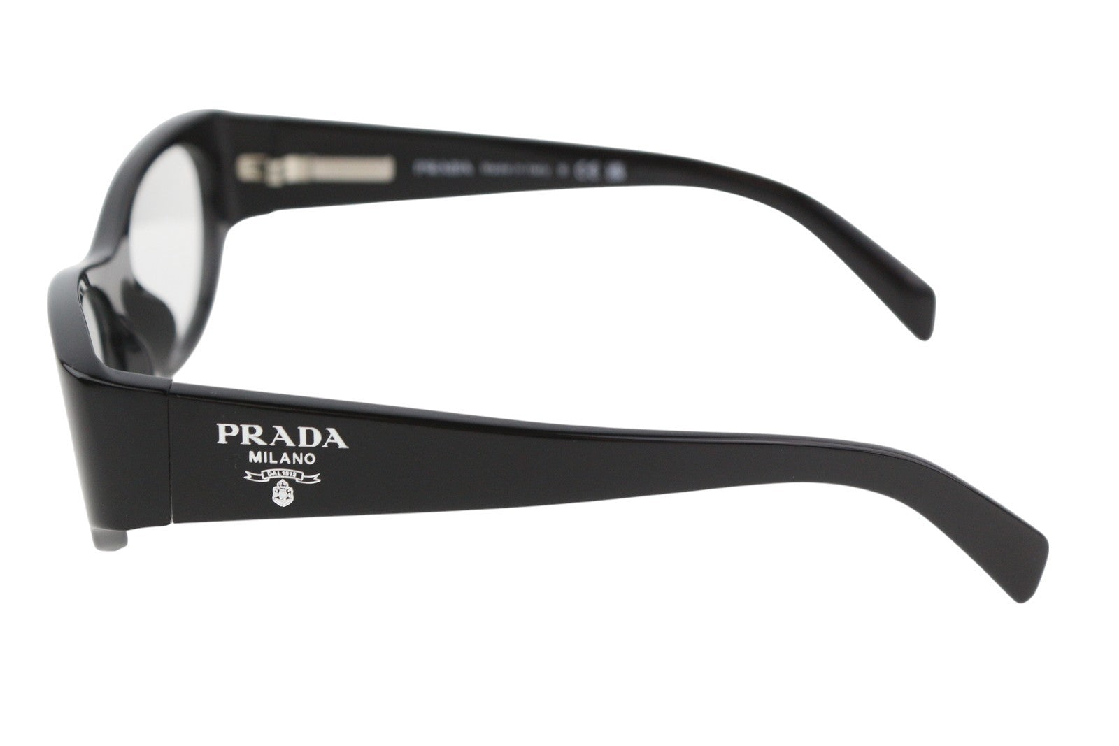PRADA 0PR06ZV Women Eyeglasses OS Black Frame Cat Eye Demo Lens Logo RRP$375