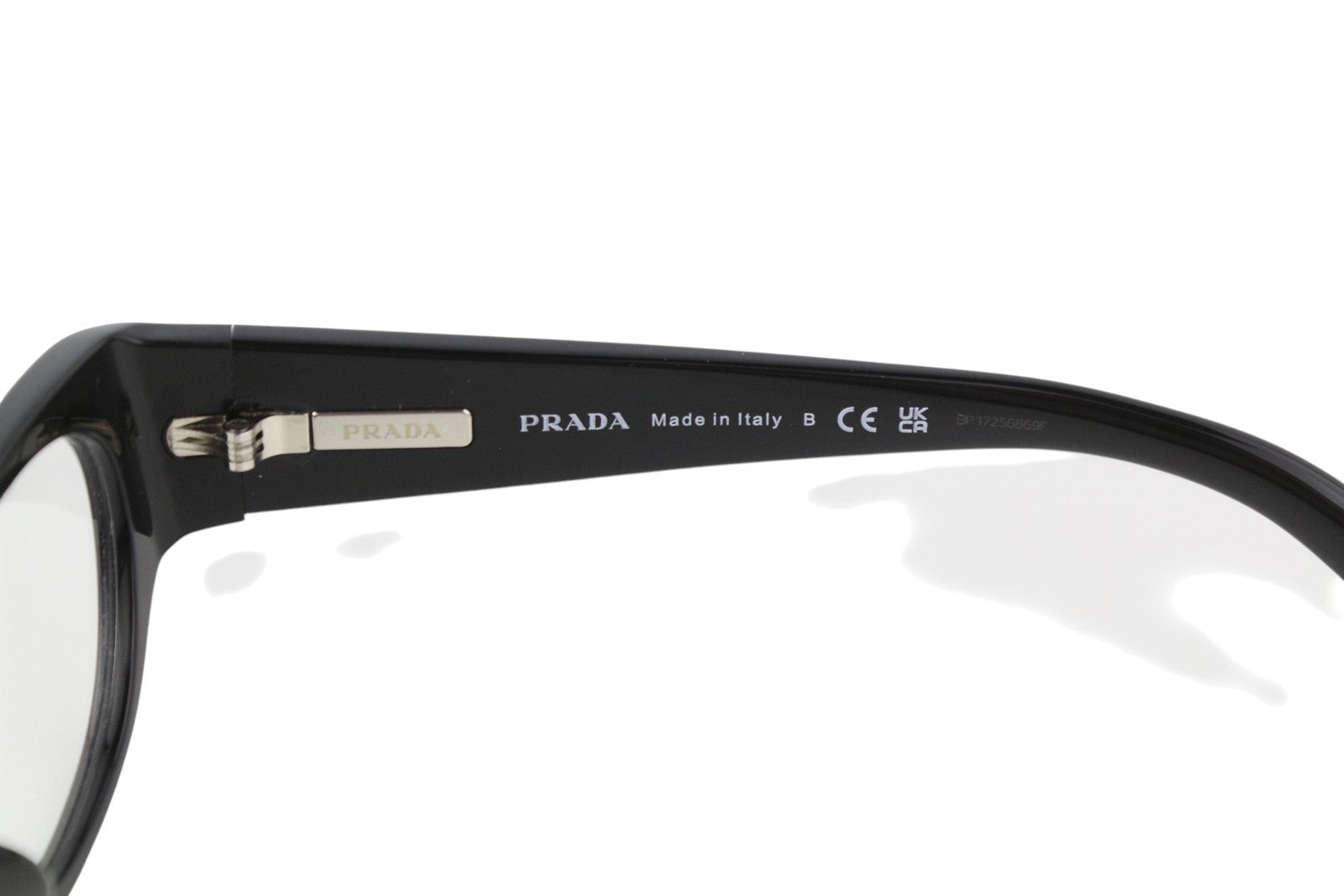 PRADA 0PR06ZV Women Eyeglasses OS Black Frame Cat Eye Demo Lens Logo RRP$375