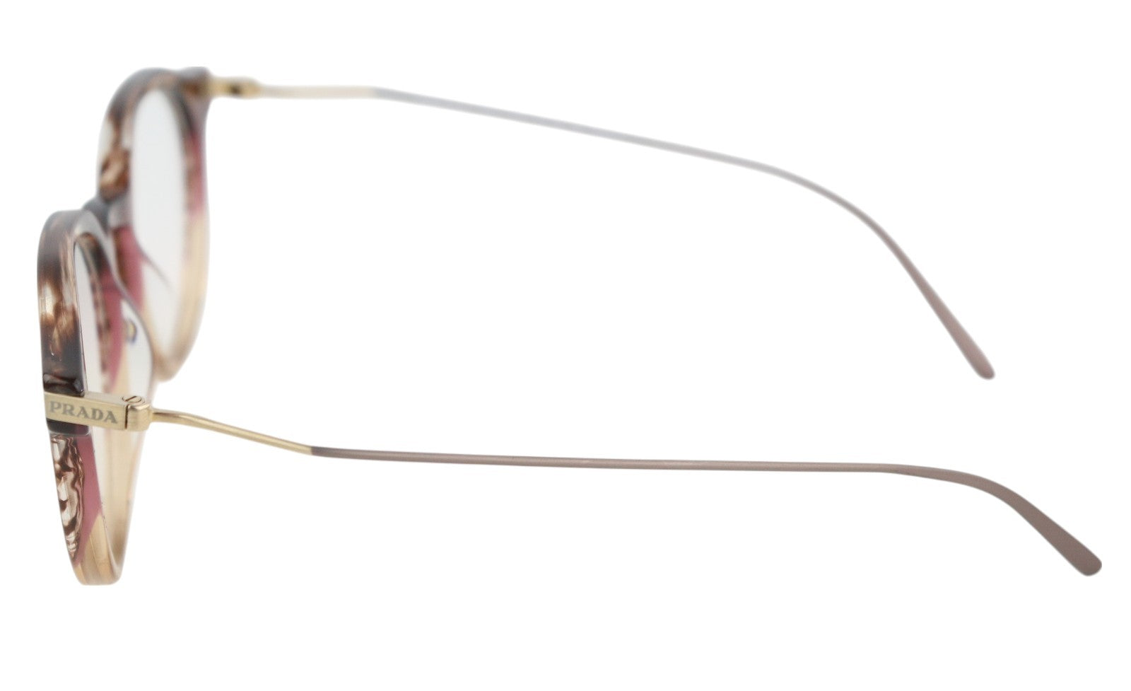 PRADA 0PR06YV Men Eyeglasses OS Brown Patterned Ovel Demo Lens Logo RRP€431