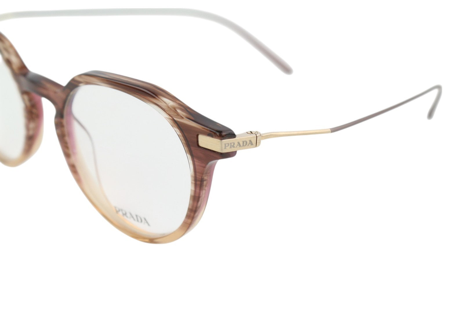 PRADA 0PR06YV Men Eyeglasses OS Brown Patterned Ovel Demo Lens Logo RRP€431