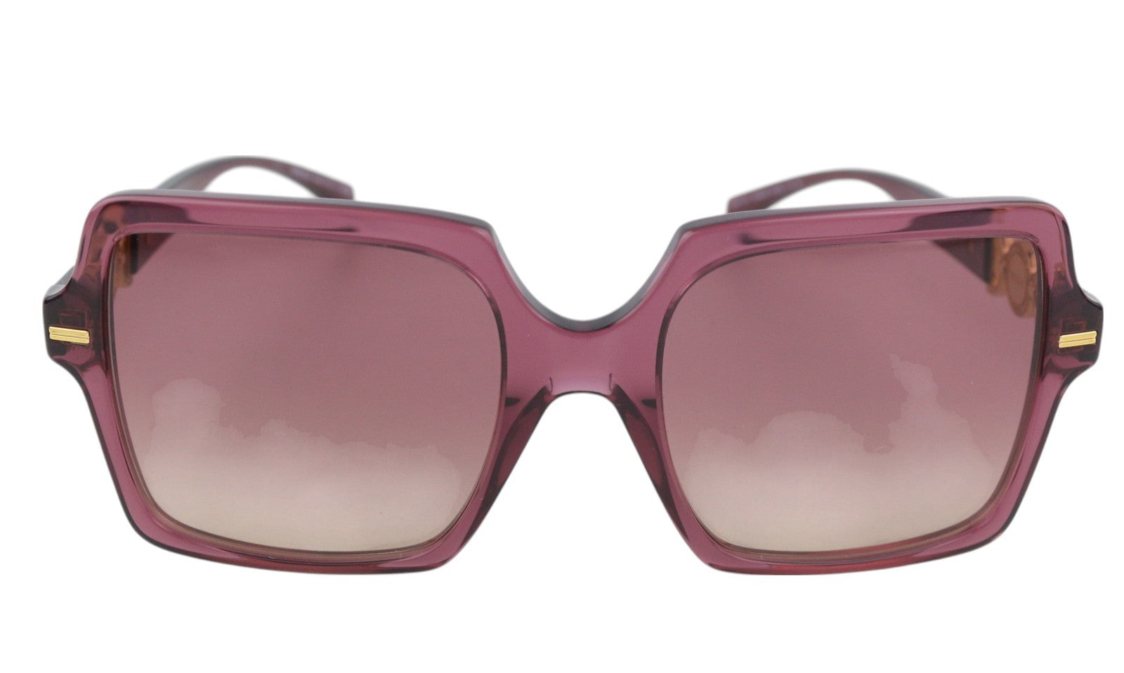 VERSACE 4441 Women Sunglasses OS Square Transparent Violet Casual Logo RRP€249