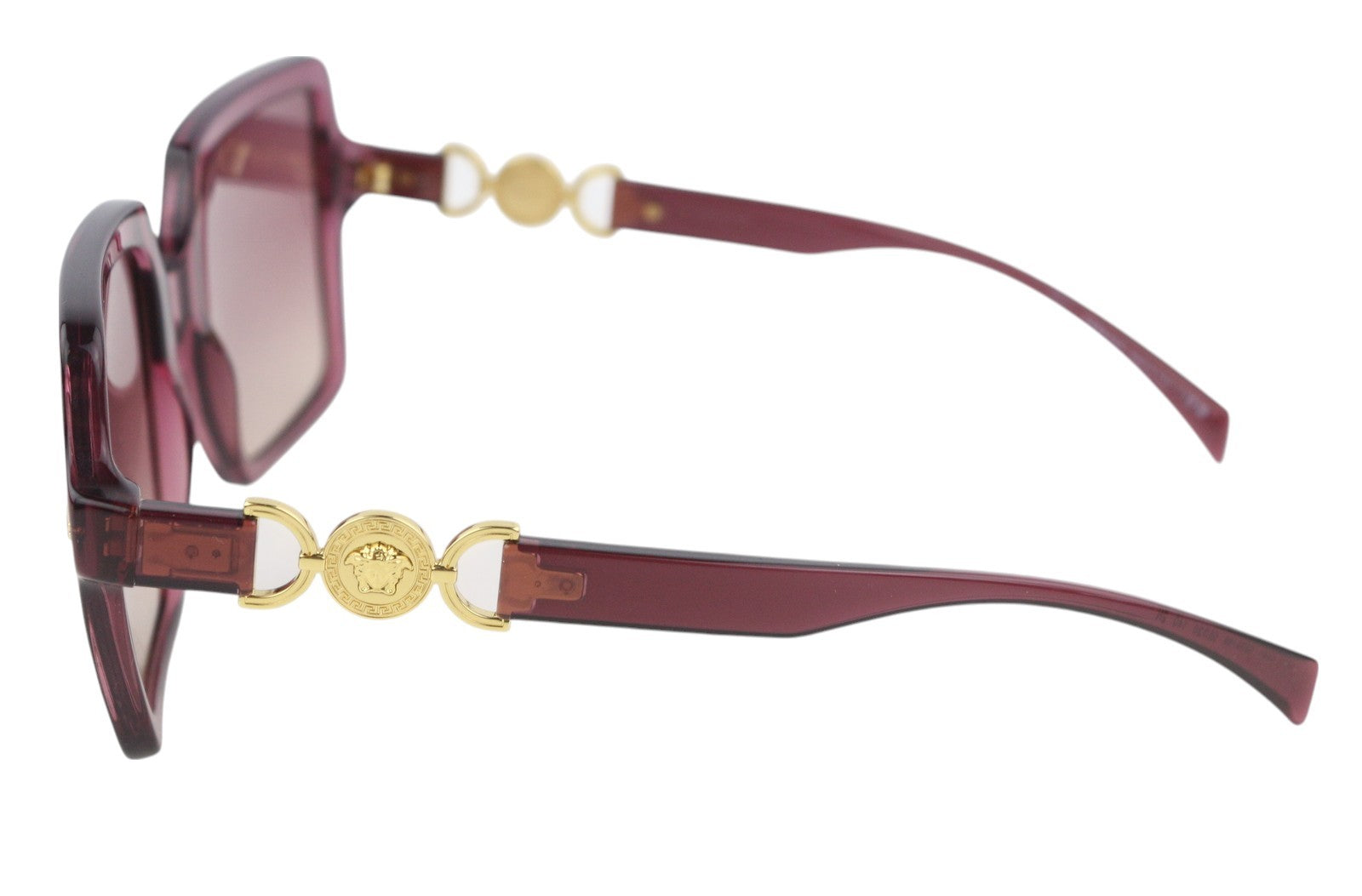 VERSACE 4441 Women Sunglasses OS Square Transparent Violet Casual Logo RRP€249