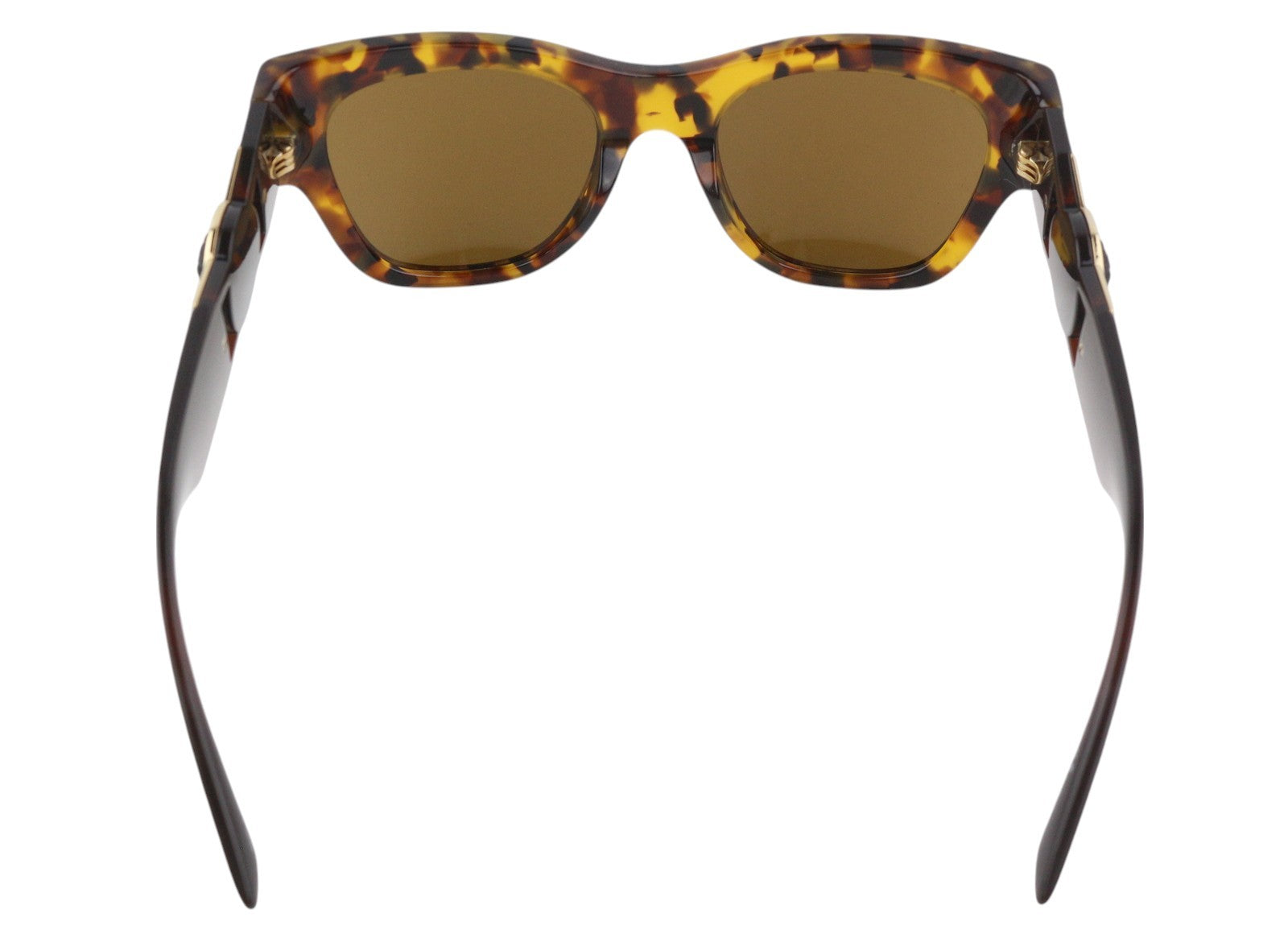VERSACE 4415 Women Sunglasses OS Brown Animal Print Cat Eye Gold Tone Details