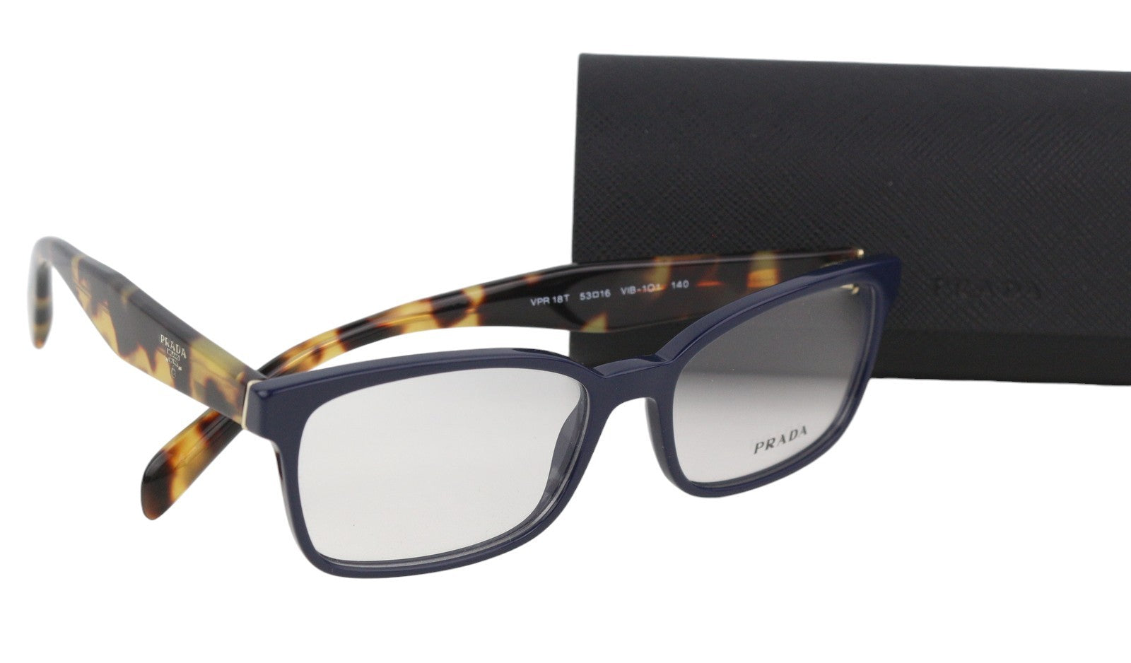 PRADA 0PR18TV Women Eyeglasses OS Animal Print Frame Demo Lens Logo RRP$295
