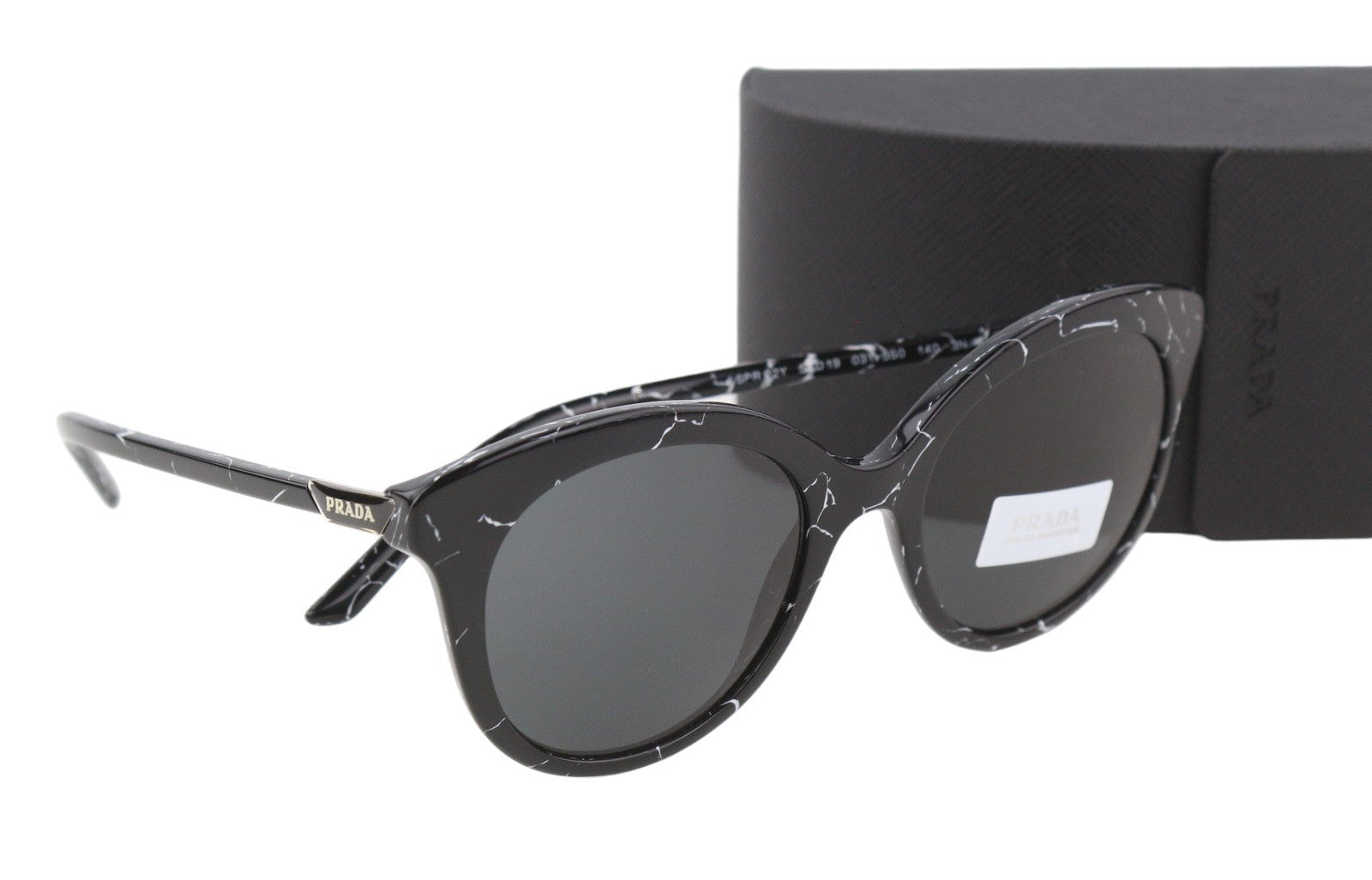 PRADA 0PR02YS Women Sunglasses OS Black Marble Print Square Logo Tinted RRP$321