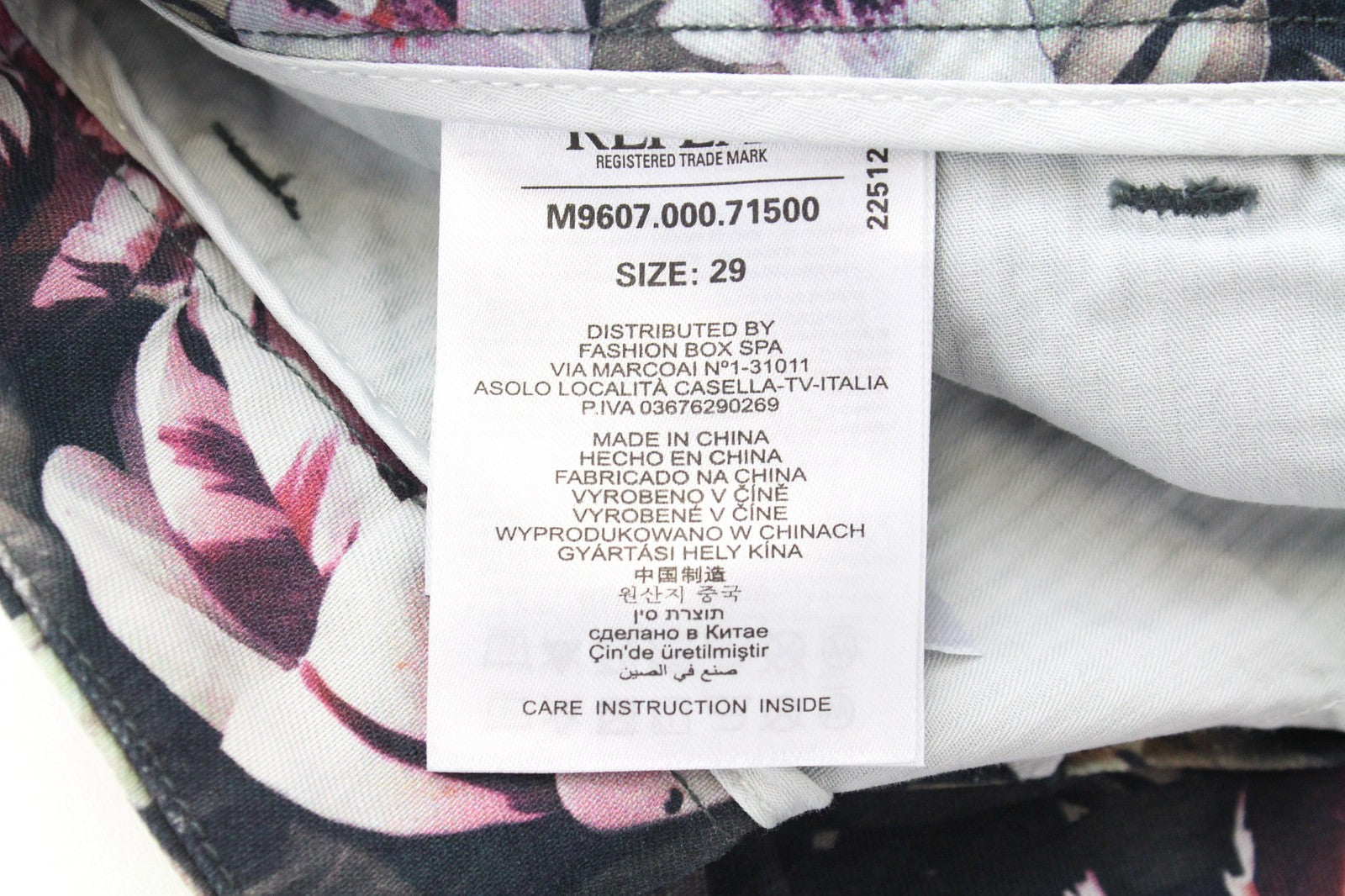 REPLAY Men's Shorts W29 Floral Black Cotton Zip Fly Non-Stretch Melange Look