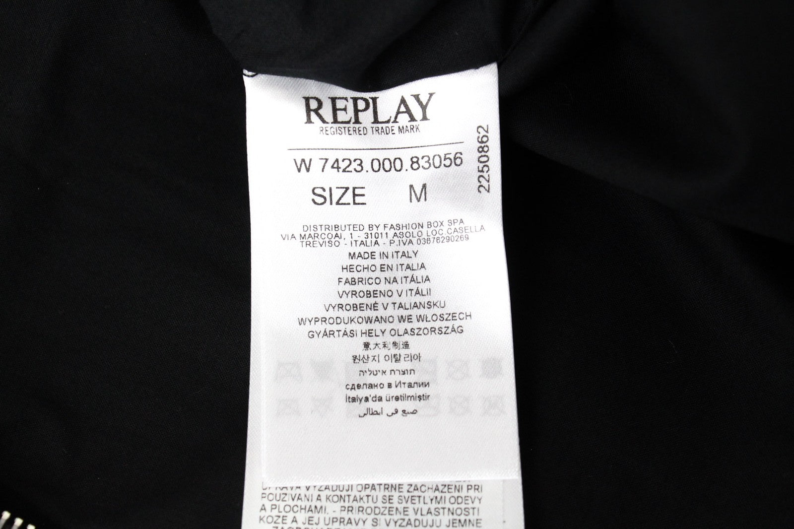 REPLAY Women's Biker Jacket M Black Zipped Classic Lined Lambskin Leather