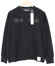 REPLAY Men's Sweatshirt S Cotton Graphic Melange Stretch Crew Neck Black