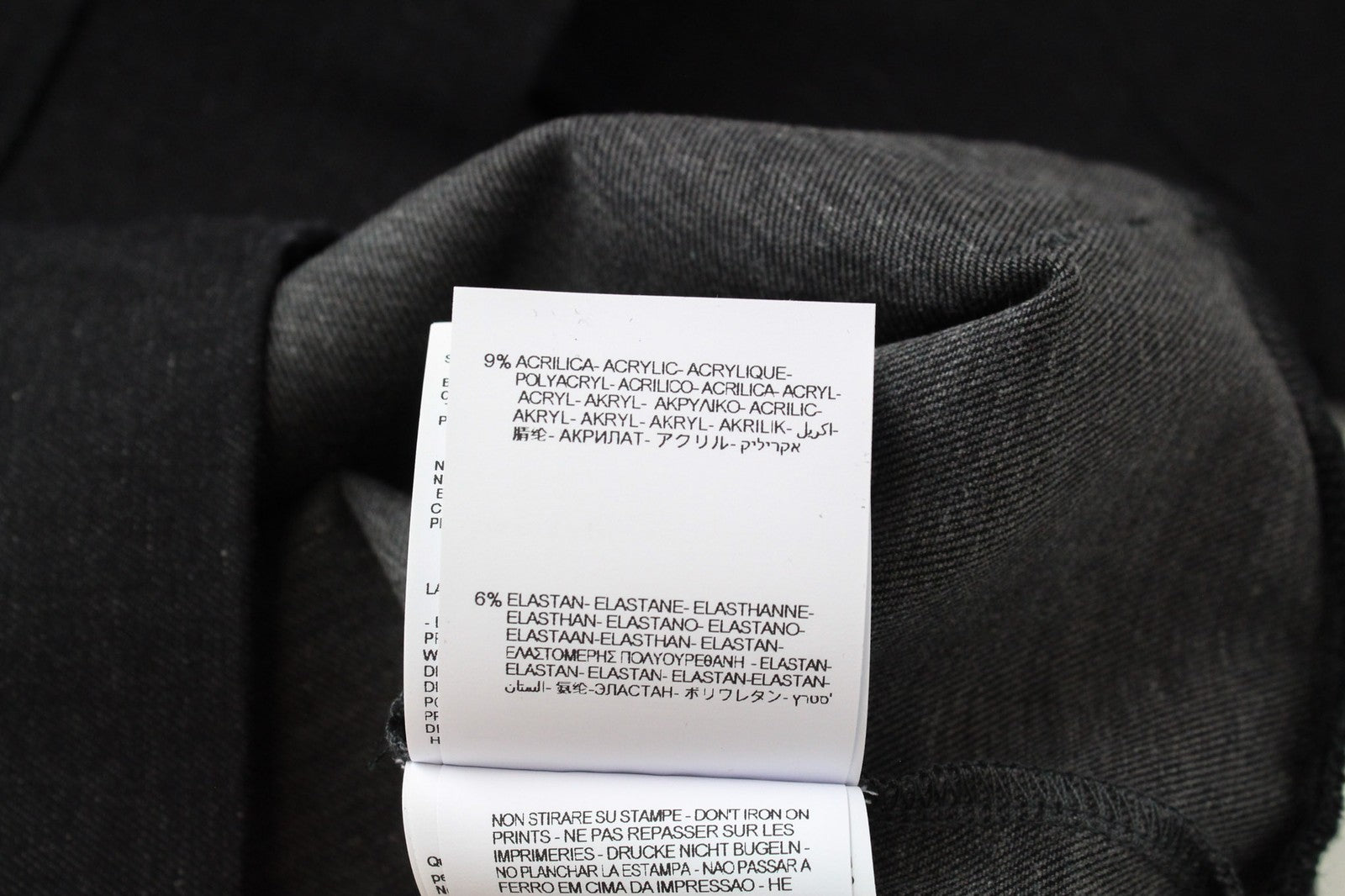 REPLAY Men's Sweatshirt S Cotton Graphic Melange Stretch Crew Neck Black