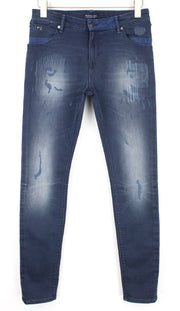 SCOTCH &amp; SODA Kyle berniukiški džinsai 16 metų tamprūs su užtrauktuku, tamsiai mėlyni, dirbtinio atspalvio. 