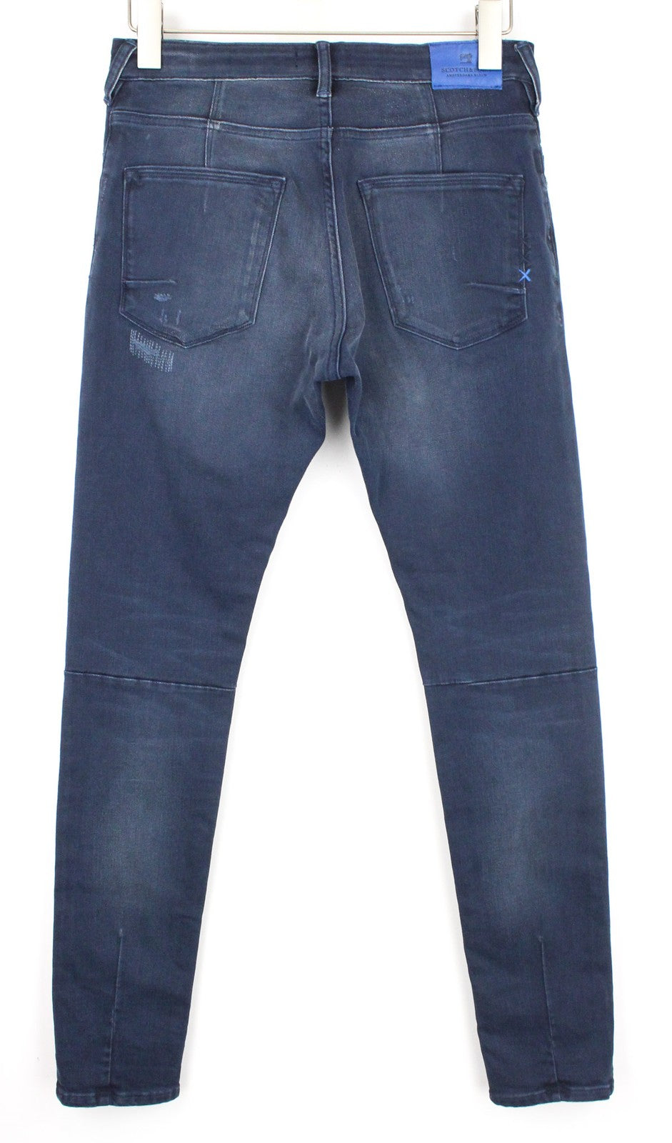 SCOTCH &amp; SODA Kyle berniukiški džinsai 16 metų tamprūs su užtrauktuku, tamsiai mėlyni, dirbtinio atspalvio. 