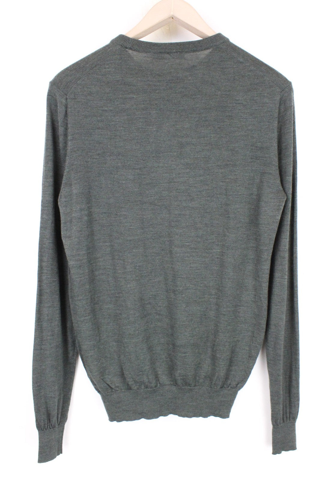 SUITSUPPLY Men's Jumper S Knit Crew Neck Pure Merino Wool Green Melange