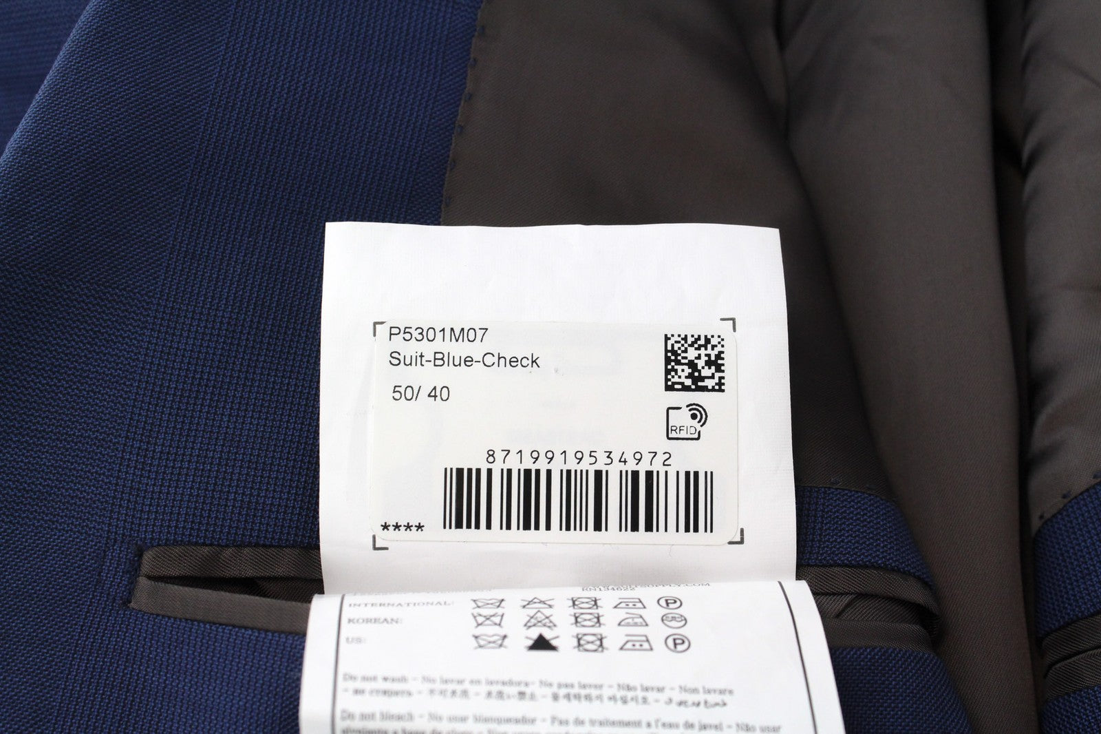 SUITSUPPLY Lazio Men's Blazer UK40R Slim Blue S110s Glen Check Wool Classic