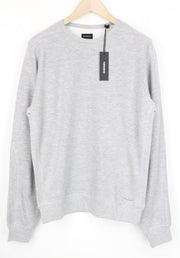 DIESEL S-Willard 0TAMH Men's Sweatshirt L Grey Melange Jersey Crew Neck