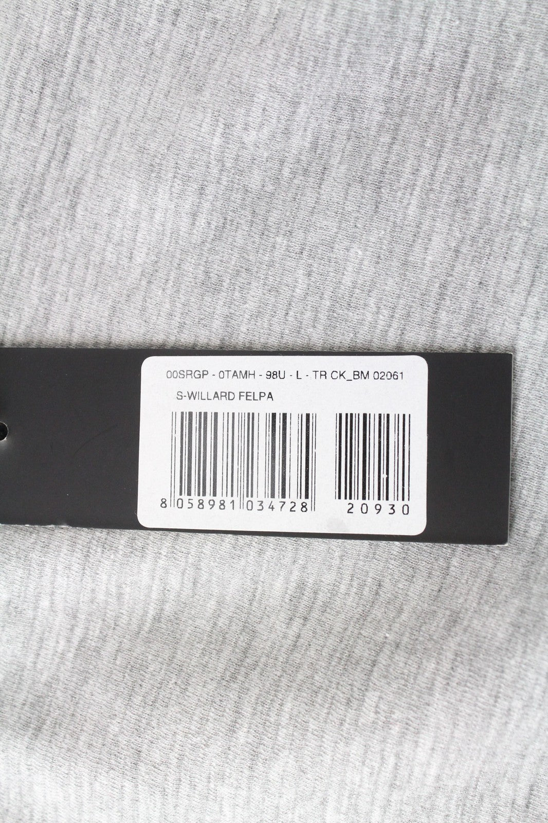 DIESEL S-Willard 0TAMH Men's Sweatshirt L Grey Melange Jersey Crew Neck