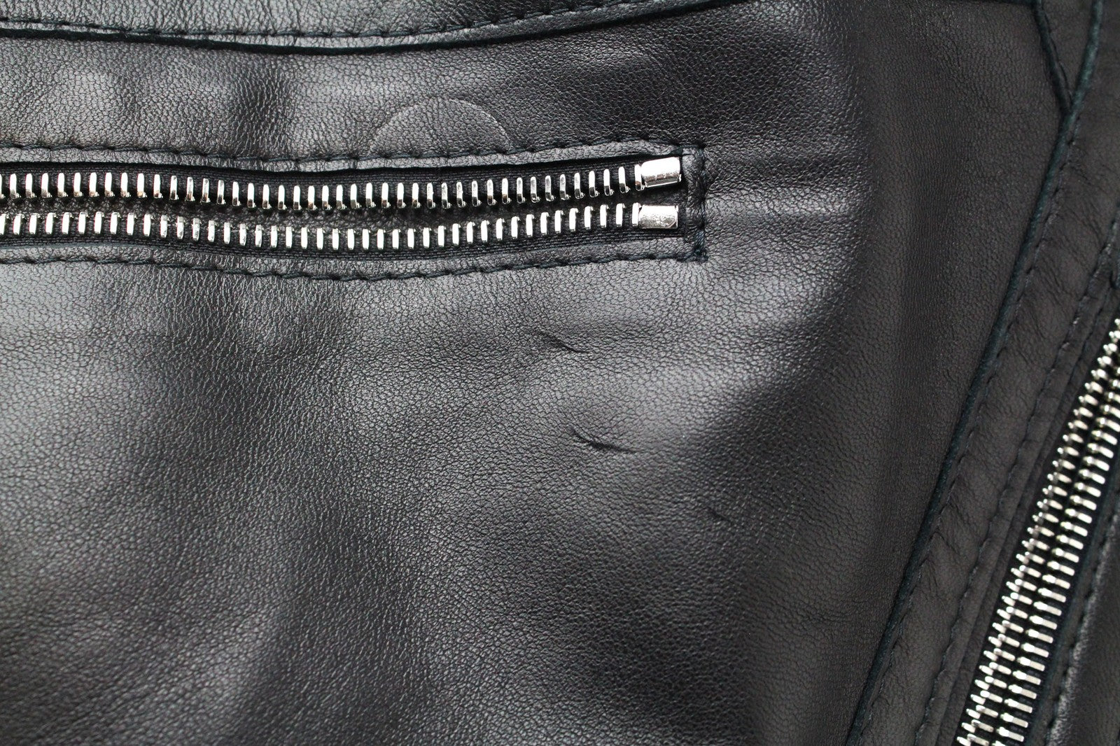 REPLAY Women's Moto Jacket L Black Zip-Up Short Lambskin Leather Lined Style