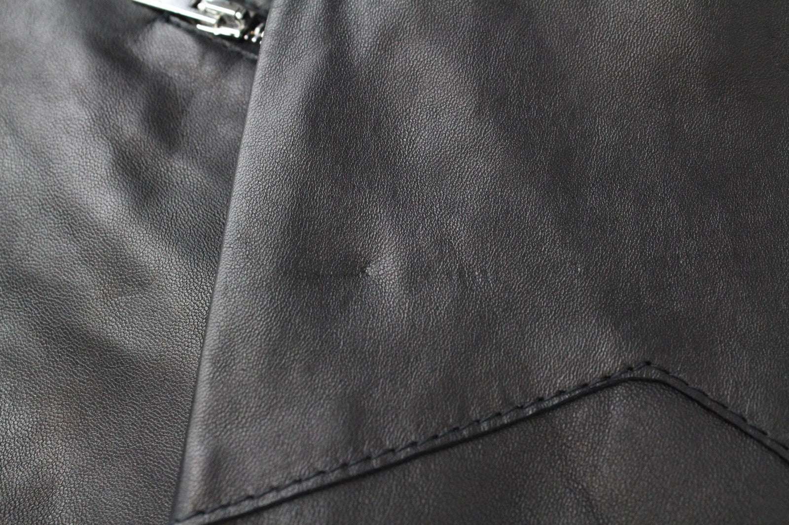 REPLAY Women's Moto Jacket L Black Zip-Up Short Lambskin Leather Lined Style