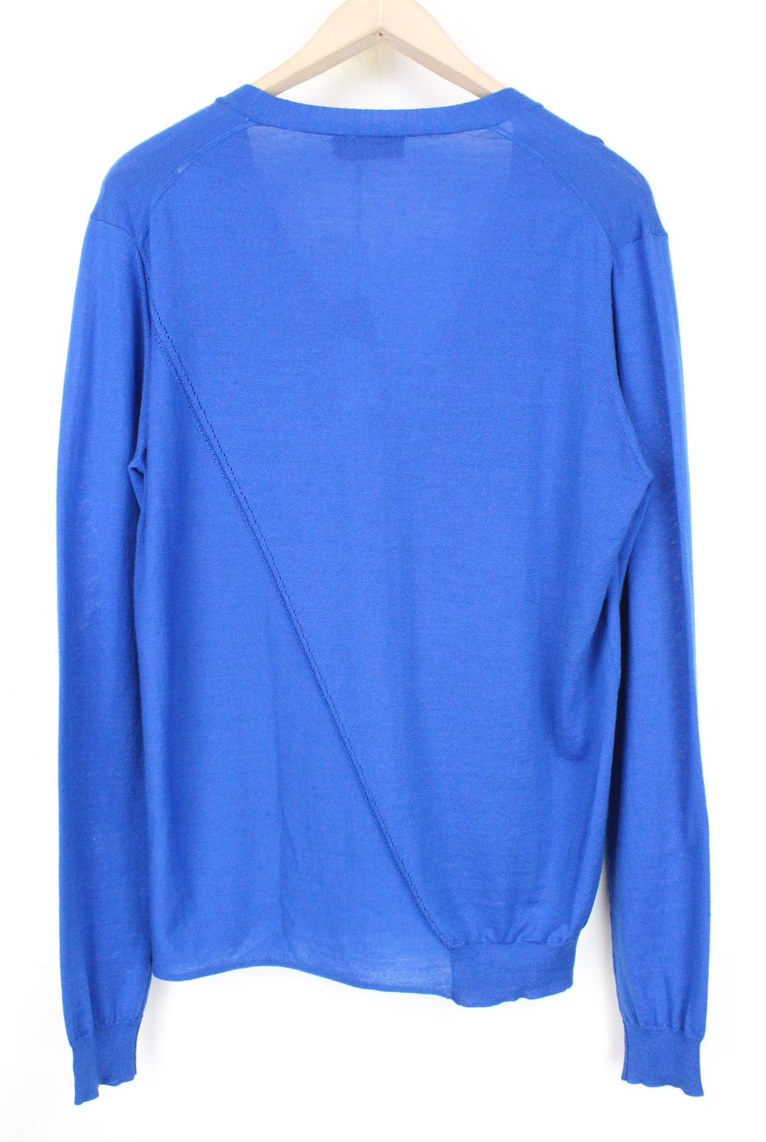 RICHMOND Men's Cardigan IT50 Blue Fitted Sweater Virgin Wool Tight-Knitted