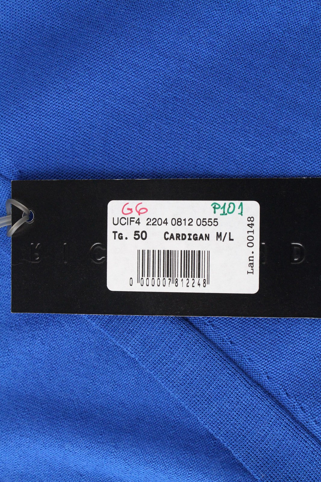 RICHMOND Men's Cardigan IT50 Blue Fitted Sweater Virgin Wool Tight-Knitted