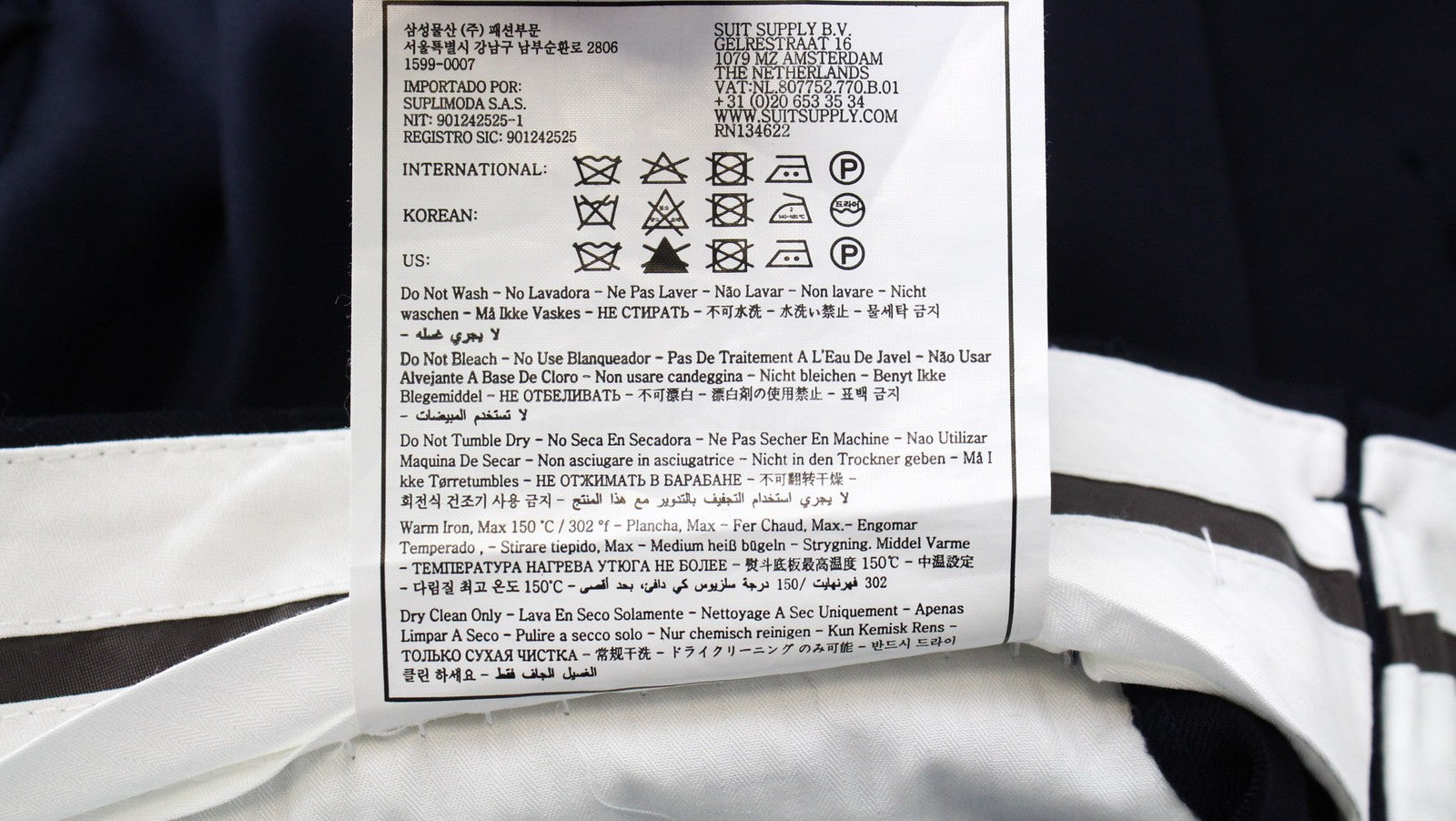 SUITSUPPLY Napoli Suit UK36R Men's Blue Wool 2-Piece Classic Twill Look