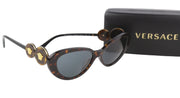 VERSACE 4433 Women Sunglasses OS Dark Brown Animal Print Tinted Cat Eye RRP$437