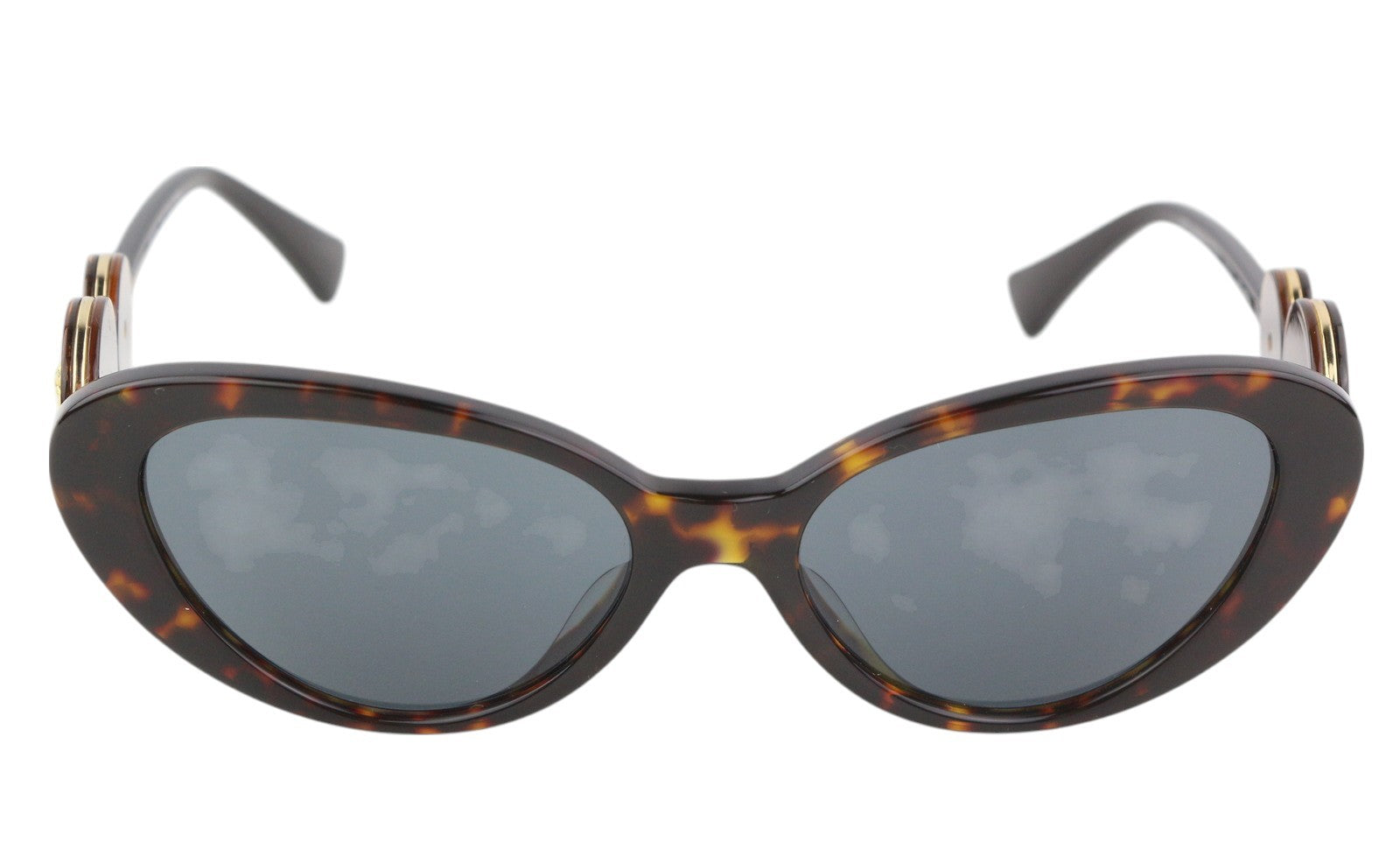 VERSACE 4433 Women Sunglasses OS Dark Brown Animal Print Tinted Cat Eye RRP$437